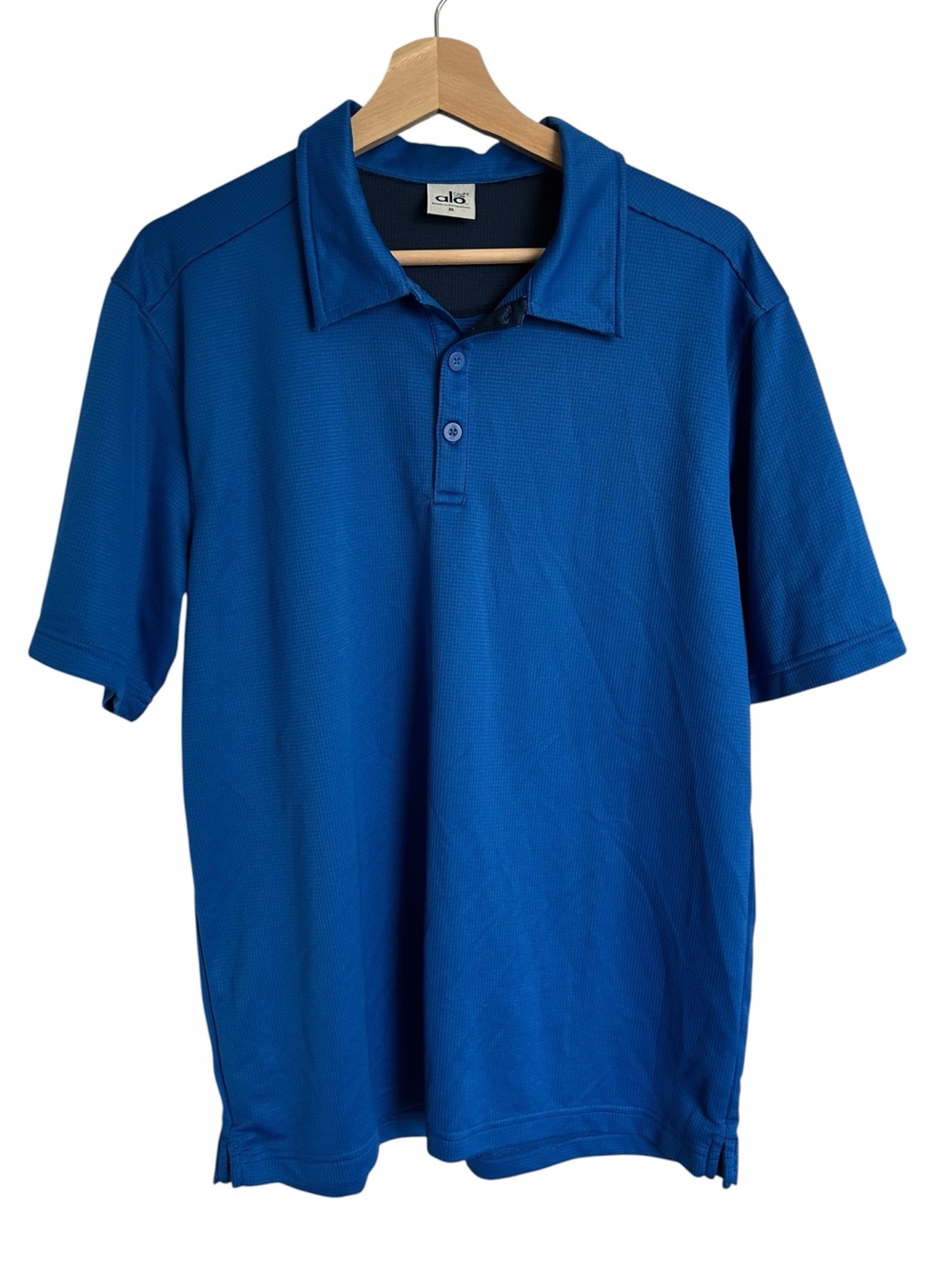 Alo Yoga Cool Fit Polo Shirt Mens Medium Collared Short Sleeve Golf Performance